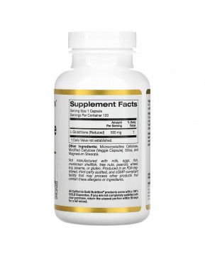 California Gold Nutrition, L-глутатион (восстановленный), 500 мг, 120 растительных капсул